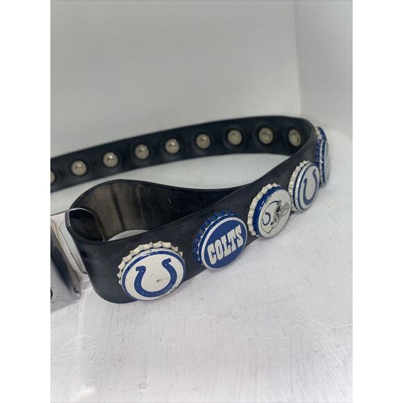 NFL Indianapolis Colts Beer Bottle Cap Belt With Bottle Opener / Medium Made USA - Picture 3 of 8